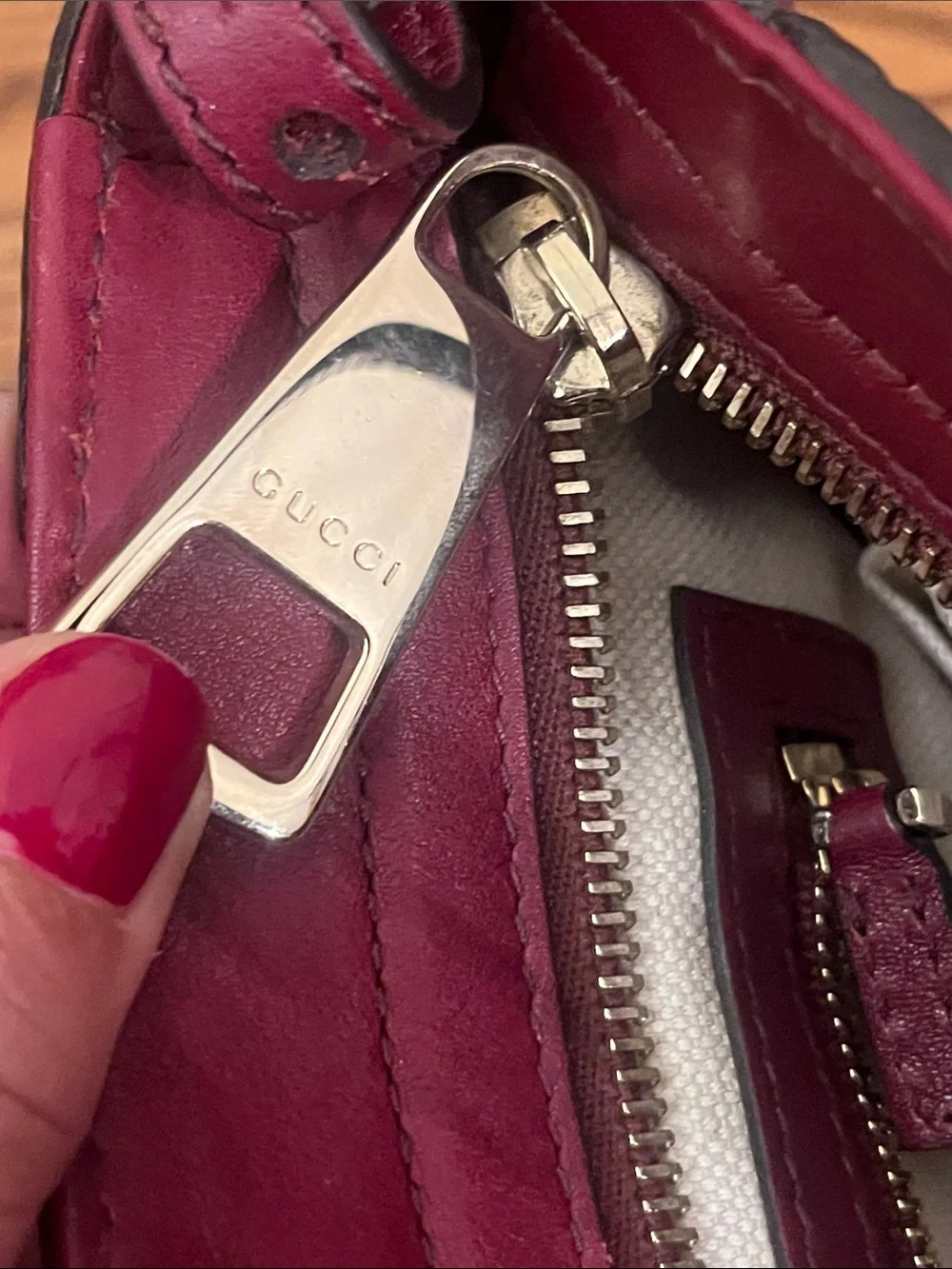 Gucci Small Bree Satchel Maroon Authentic